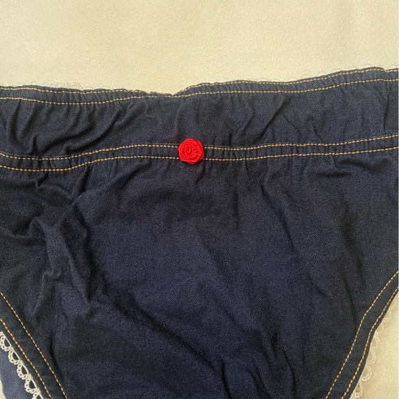 New! For Love and Lemons Iris High Waisted Cheeky Bikini Bottom Navy 1621 - Picture 3 of 10